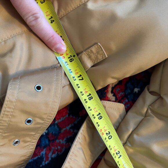 Post Card Puffer Beige Camel Quilted Beltted Mid Length Coat sz 6 - Picture 14 of 15